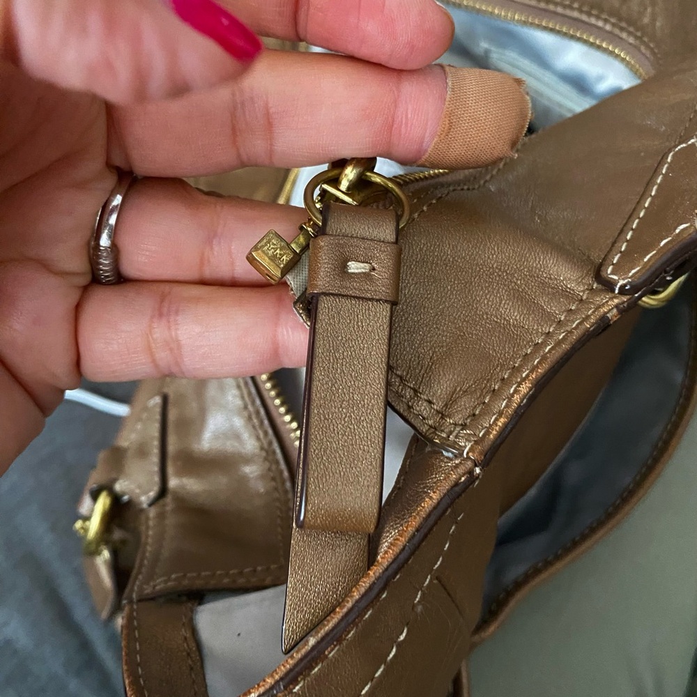 Coach Bag Tote Pocketbook Bronze - Picture 7 of 8